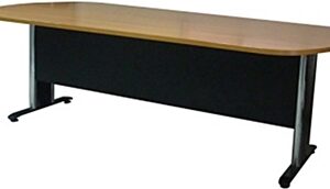 RDTBN-2400โต๊ะประชุมแคปซูลขาชุบโครเมี่ยมหน้าโต๊ะเคลือบผิวเมลามีนกันน้ำ